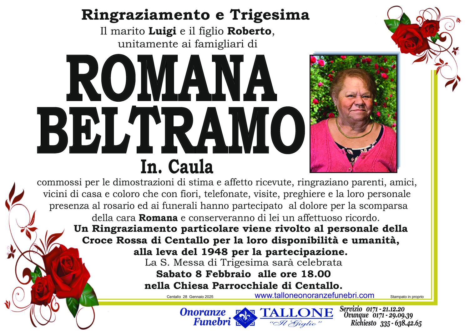 <br />
<b>Warning</b>:  Undefined variable $info in <b>/home/tallone/public_html/ringraziamenti.php</b> on line <b>68</b><br />
Romana Beltramo